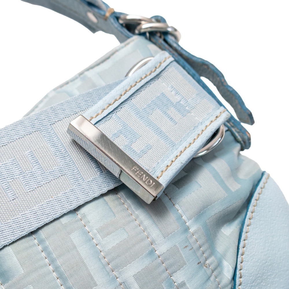 Authentic Fendi Light Blue Zucchino FF Jacquard Shoulder Bag | Vintage Y2K - Picture 9 of 13